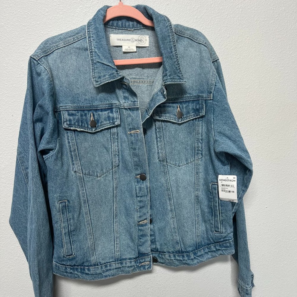 Light Blue Denim Jean Jacket from Nordstrom's, size XL